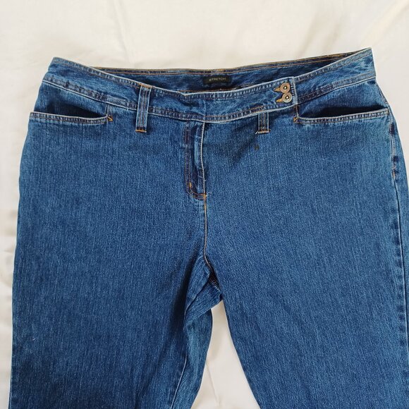 Khazana Jeans Straight Leg Dark Wash Stretch Highrise Curvy Plus Size 24W - Picture 3 of 14